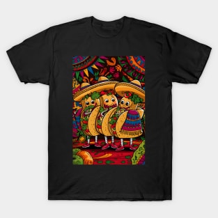 Mexican tacos folk art T-Shirt